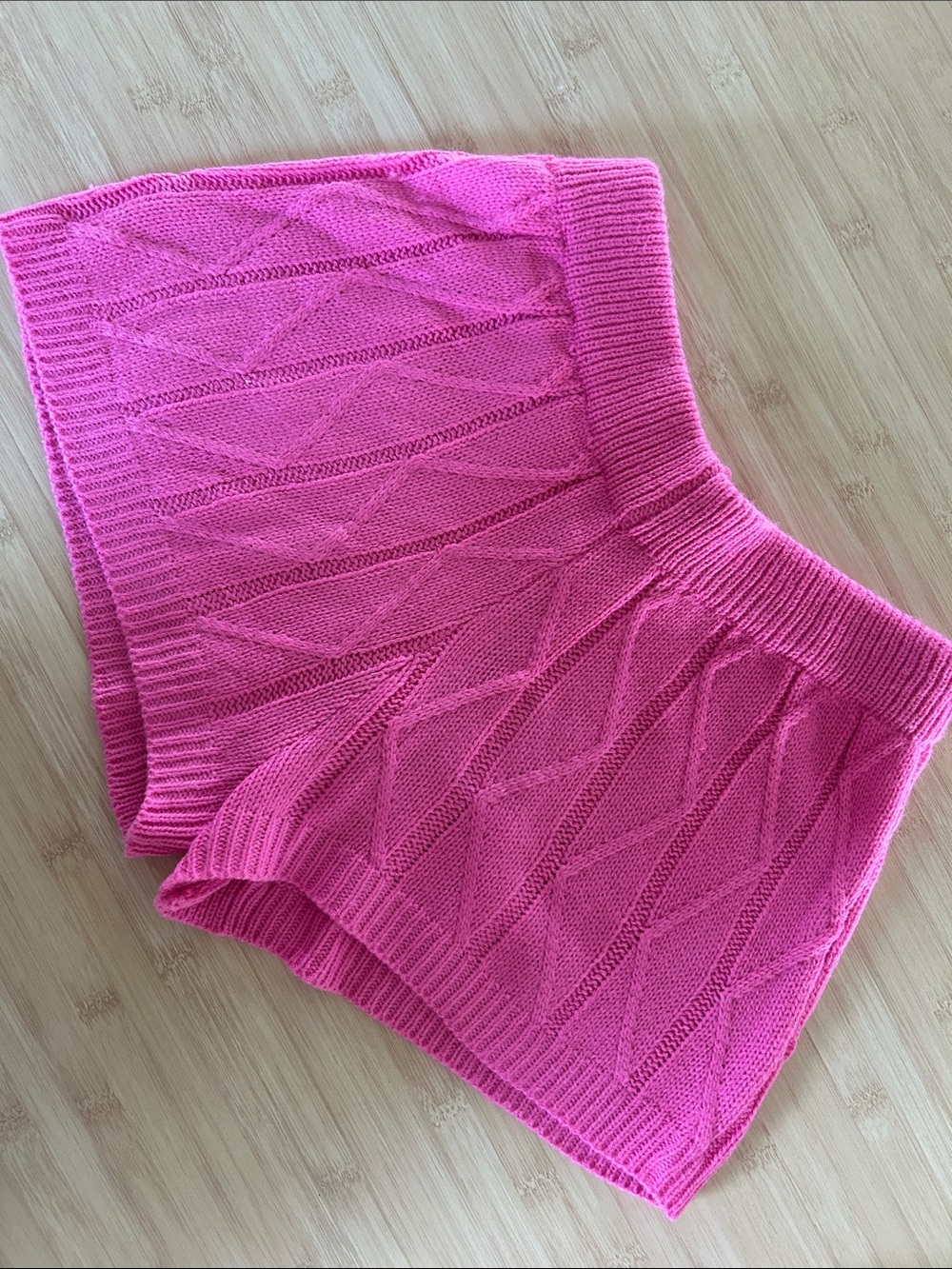 Bright Pink Knit Mini Skirt